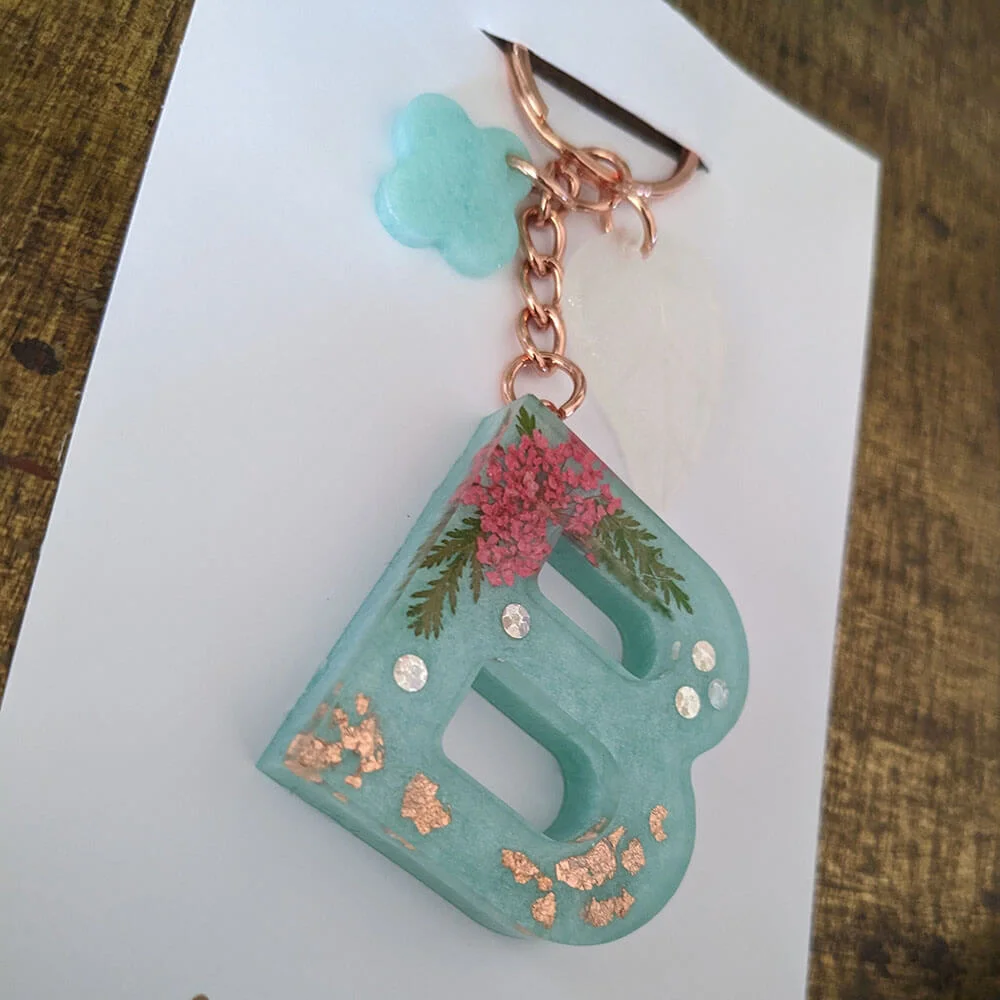 Porte-clés lettre B bleu – Image 2