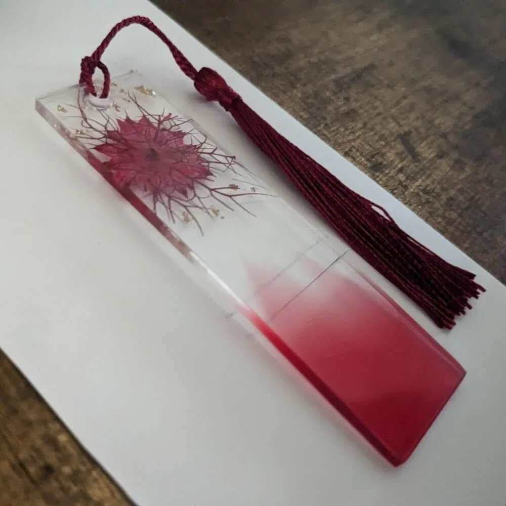 marque pages rouge fleur transparent unjolicadeau