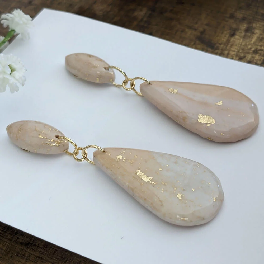 Boucles D'oreilles Pendantes Artisanales En Cristal Swarovski - Doré, 5 Cm - Neuves Avec étiquettes